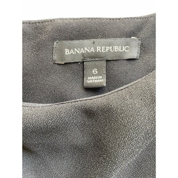 Banana Republic Dress sz 6 Black Long Sleeve Ruffle Classic Career Shift a28 - Picture 11 of 13
